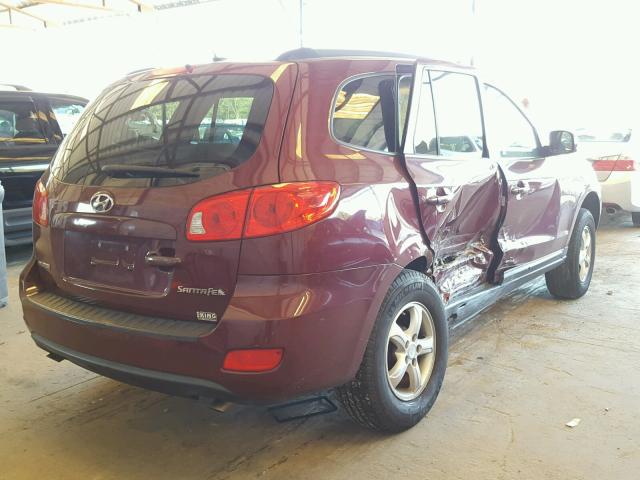 5NMSG13D18H208621 - 2008 HYUNDAI SANTA FE G BURGUNDY photo 4