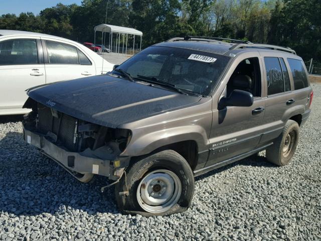 1J4G248S8YC378965 - 2000 JEEP GRAND CHER GRAY photo 2