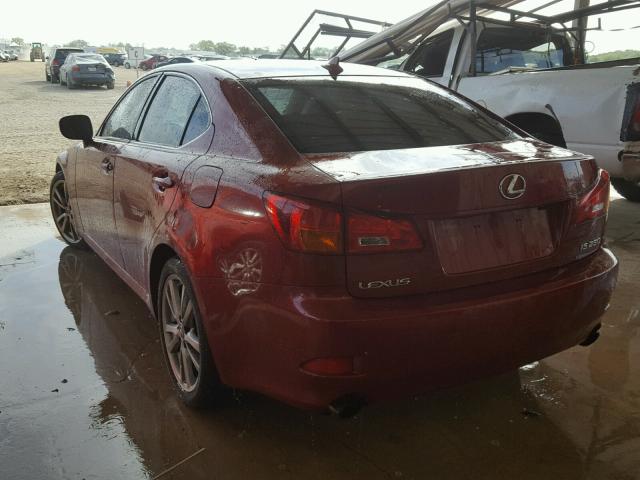 JTHBK262682078577 - 2008 LEXUS IS 250 MAROON photo 3