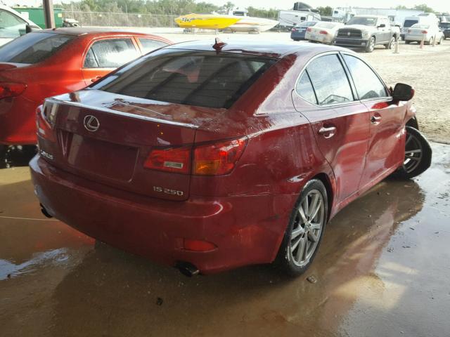 JTHBK262682078577 - 2008 LEXUS IS 250 MAROON photo 4