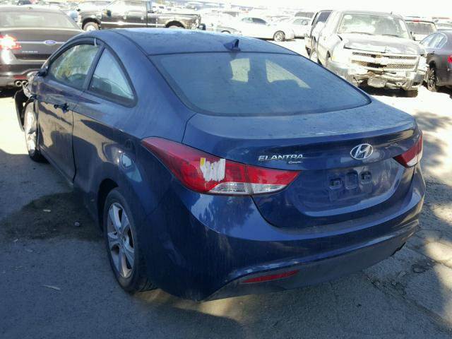 KMHDH6AE1DU007735 - 2013 HYUNDAI ELANTRA CO BLUE photo 3