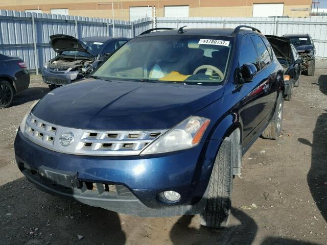 JN8AZ08W75W410824 - 2005 NISSAN MURANO SL BLUE photo 2