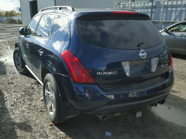 JN8AZ08W75W410824 - 2005 NISSAN MURANO SL BLUE photo 3