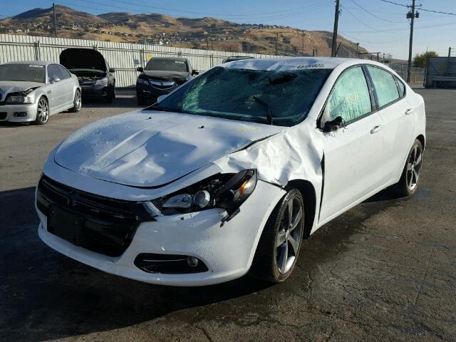 1C3CDFEB0FD166250 - 2015 DODGE DART GT WHITE photo 2