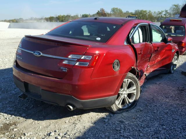 1FAHP2H8XDG140256 - 2013 FORD TAURUS SEL RED photo 4