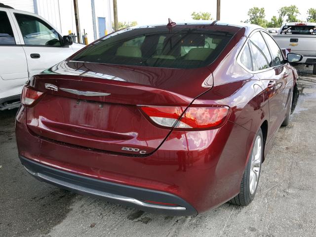 1C3CCCCB5GN108263 - 2016 CHRYSLER 200 C RED photo 4