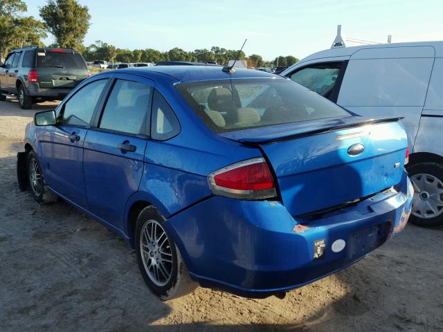 1FAHP3FN6AW134762 - 2010 FORD FOCUS SE BLUE photo 3