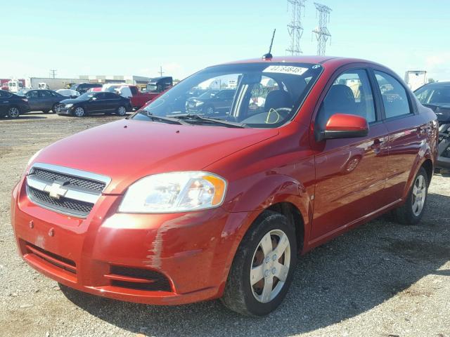 KL1TD56E89B404562 - 2009 CHEVROLET AVEO LS RED photo 2