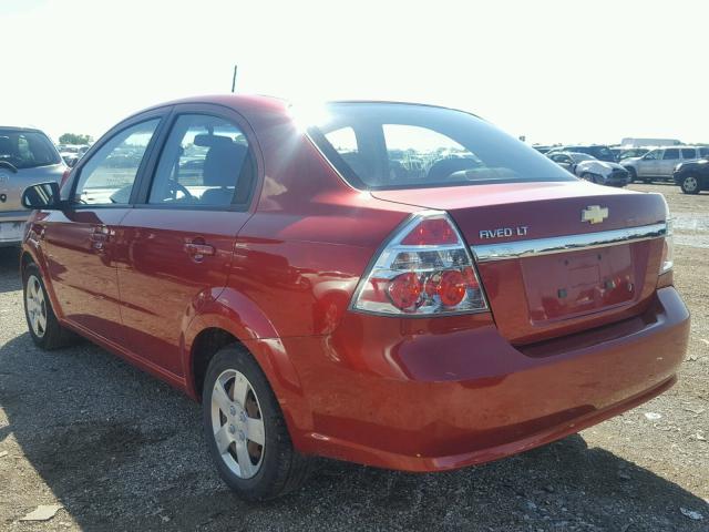 KL1TD56E89B404562 - 2009 CHEVROLET AVEO LS RED photo 3