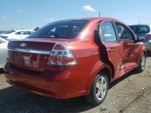 KL1TD56E89B404562 - 2009 CHEVROLET AVEO LS RED photo 4