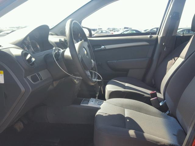 KL1TD56E89B404562 - 2009 CHEVROLET AVEO LS RED photo 5
