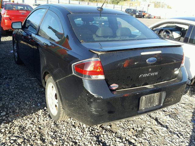 1FAHP32N09W201034 - 2009 FORD FOCUS SE BLACK photo 3