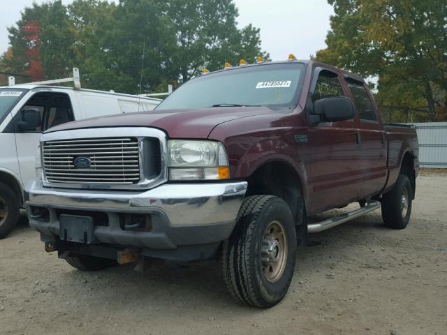 1FTNW21L94EA11192 - 2004 FORD F250 MAROON photo 2