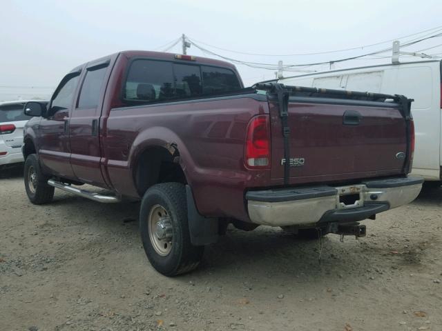 1FTNW21L94EA11192 - 2004 FORD F250 MAROON photo 3