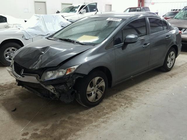 2HGFB2F57DH508004 - 2013 HONDA CIVIC LX CHARCOAL photo 2