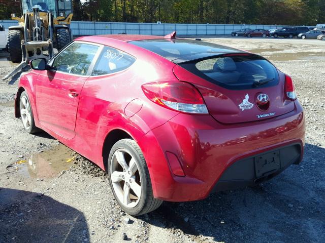 KMHTC6ADXCU035257 - 2012 HYUNDAI VELOSTER RED photo 3