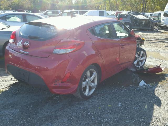 KMHTC6ADXCU035257 - 2012 HYUNDAI VELOSTER RED photo 4