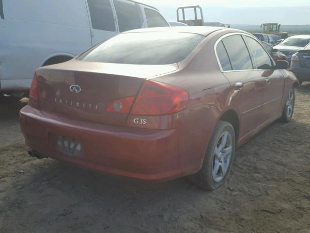 JNKCV51E46M504573 - 2006 INFINITI G35 RED photo 4