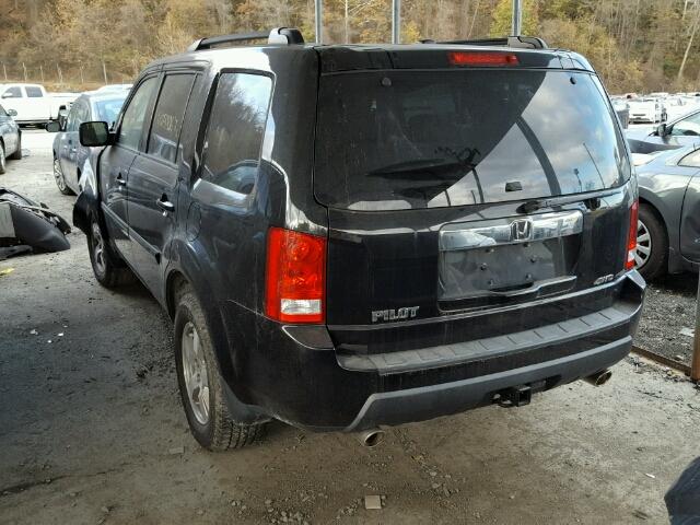 5FNYF4H73BB045187 - 2011 HONDA PILOT EXLN BLACK photo 3