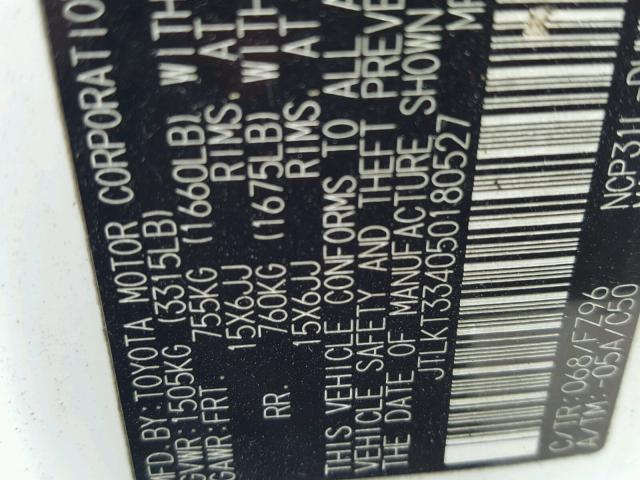 JTLKT334050180527 - 2005 TOYOTA SCION XB Blanco foto 10