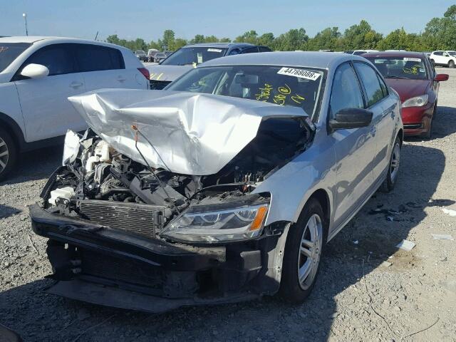 3VW2K7AJ1BM054312 - 2011 VOLKSWAGEN JETTA BASE SILVER photo 2
