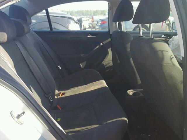 3VW2K7AJ1BM054312 - 2011 VOLKSWAGEN JETTA BASE SILVER photo 6