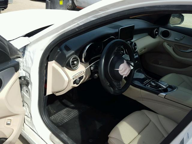 55SWF4KB4FU015883 - 2015 MERCEDES-BENZ C WHITE photo 9