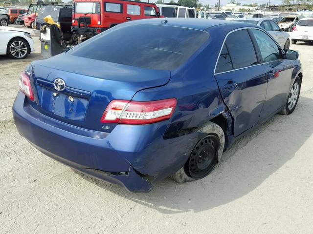 4T4BF3EK9BR148230 - 2011 TOYOTA CAMRY BASE BLUE photo 4