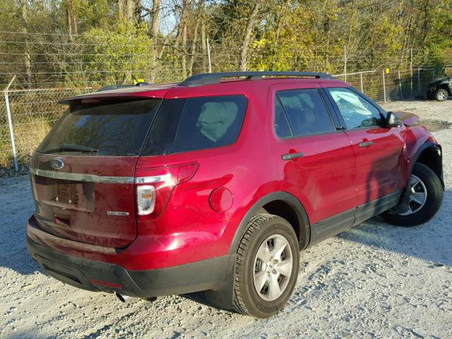 1FM5K7B87DGA29970 - 2013 FORD EXPLORER RED photo 4