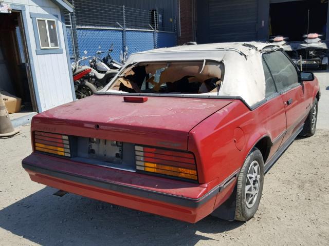 1G1JE31W9H7212708 - 1987 CHEVROLET CAVALIER R BURGUNDY photo 4