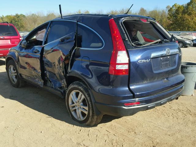 5J6RE4H57AL016061 - 2010 HONDA CR-V EX BLUE photo 3