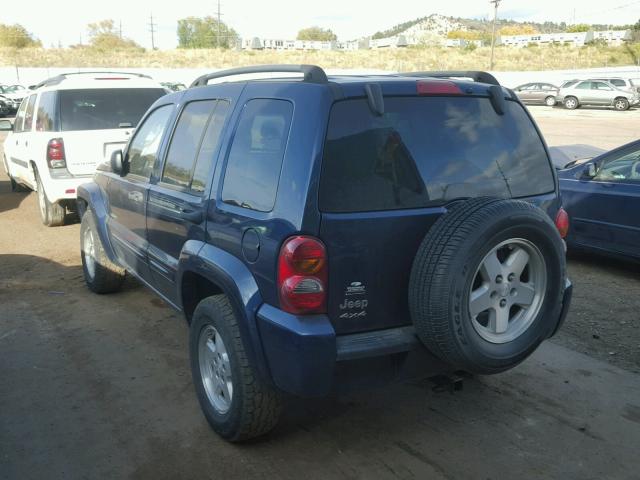 1J8GL58KX4W117055 - 2004 JEEP LIBERTY LI BLUE photo 3