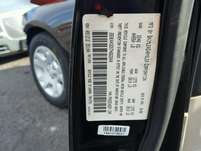 2B3KA43G57H662640 - 2007 DODGE CHARGER SE BLACK photo 10