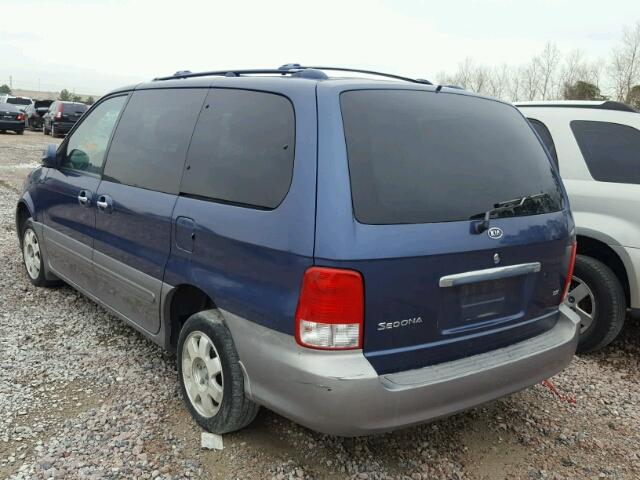 KNDUP131126293723 - 2002 KIA SEDONA EX BLUE photo 3