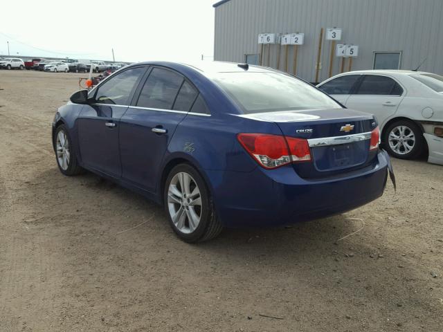 1G1PG5SB6D7205608 - 2013 CHEVROLET CRUZE LTZ BLUE photo 3