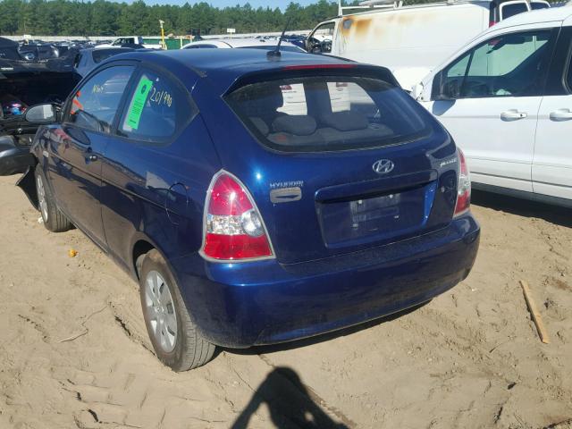 KMHCM36C48U086689 - 2008 HYUNDAI ACCENT GS BLUE photo 3