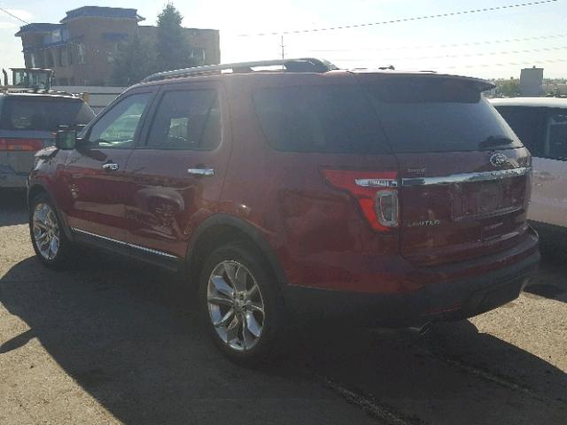 1FM5K8F85DGB92701 - 2013 FORD EXPLORER L RED photo 3