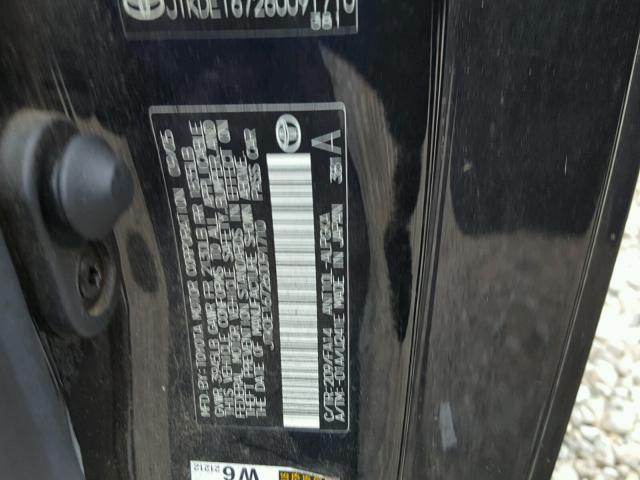 JTKDE167260091710 - 2006 TOYOTA SCION TC შავი ფოტო 10