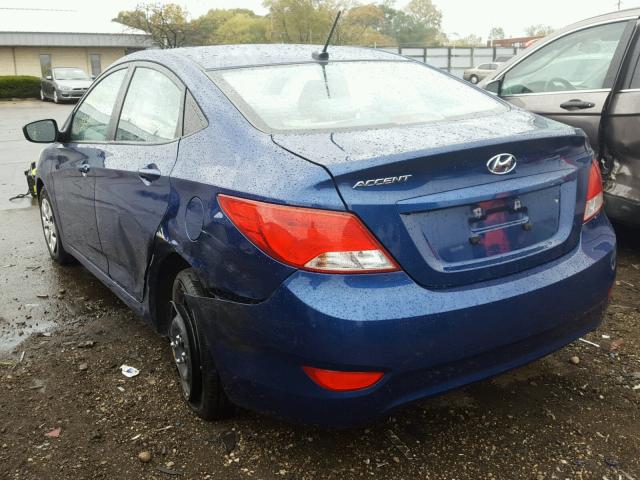 KMHCT4AE8GU120004 - 2016 HYUNDAI ACCENT SE BLUE photo 3