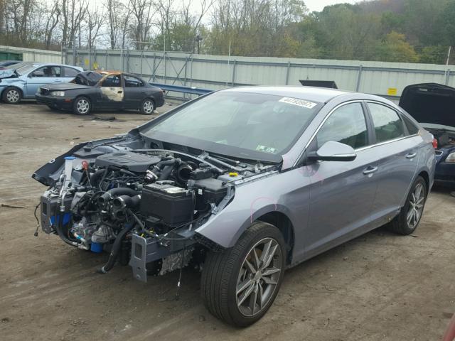 5NPE34AB9HH535508 - 2017 HYUNDAI SONATA SPO GRAY photo 2