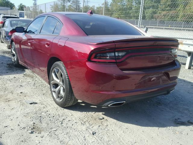 2C3CDXHG7HH584145 - 2017 DODGE CHARGER SX BURGUNDY photo 3