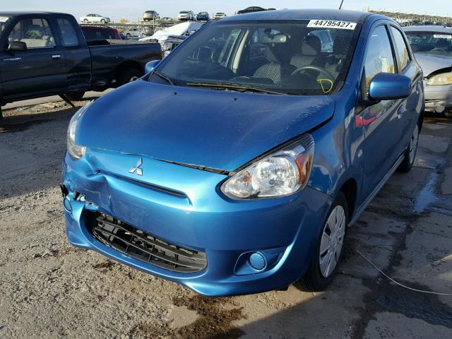 ML32A3HJ7FH040643 - 2015 MITSUBISHI MIRAGE BLUE photo 2