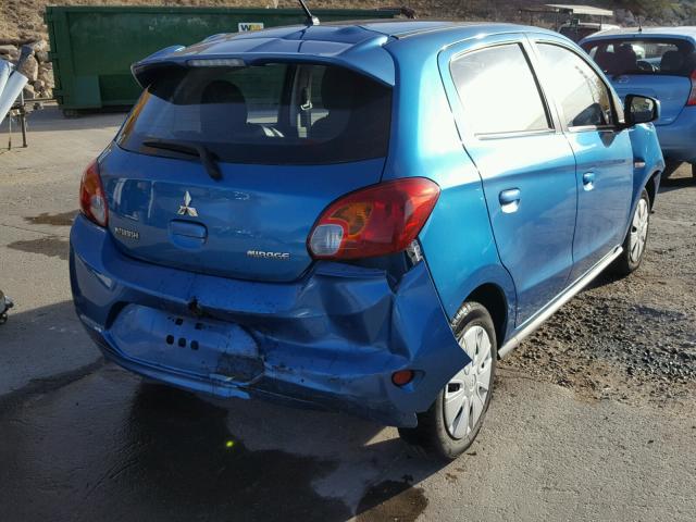 ML32A3HJ7FH040643 - 2015 MITSUBISHI MIRAGE BLUE photo 4