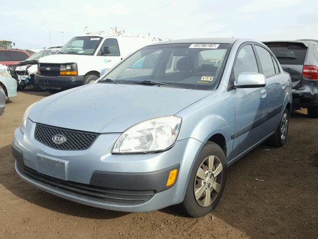 KNADE123076280698 - 2007 KIA RIO BASE BLUE photo 2