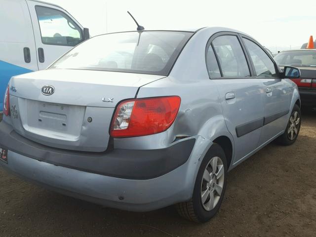 KNADE123076280698 - 2007 KIA RIO BASE BLUE photo 4