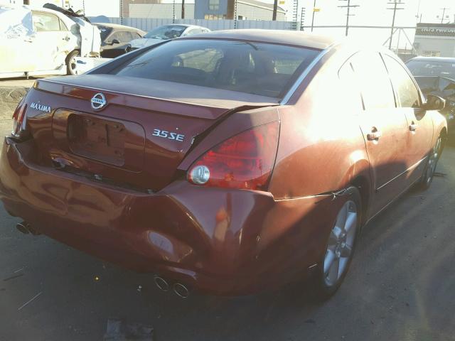 1N4BA41E24C925865 - 2004 NISSAN MAXIMA SE RED photo 4