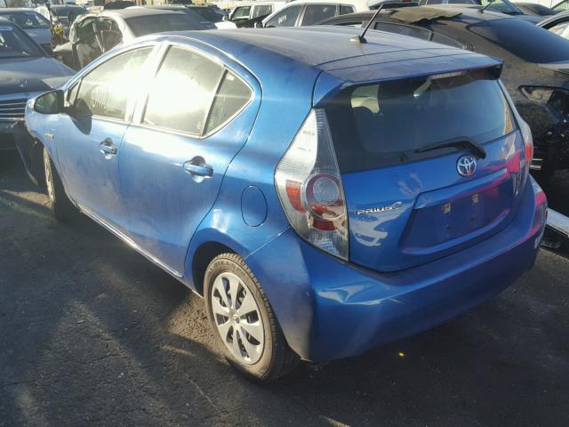 JTDKDTB34E1574298 - 2014 TOYOTA PRIUS C BLUE photo 3