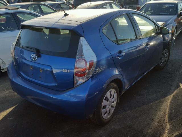 JTDKDTB34E1574298 - 2014 TOYOTA PRIUS C BLUE photo 4