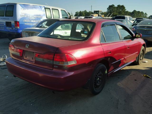 1HGCG165X1A030640 - 2001 HONDA ACCORD EX BURGUNDY photo 4