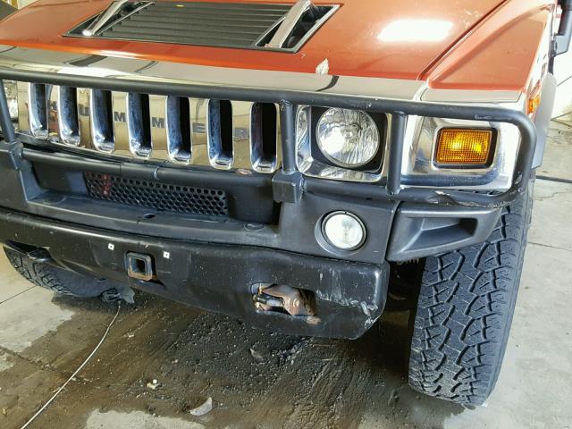 5GRGN23U74H101410 - 2004 HUMMER H2 ORANGE photo 9